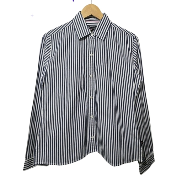Ralph Lauren Polo Jeans Co. Women Striped Collar Long Sleeve Button Up Shirt M - Picture 8 of 16